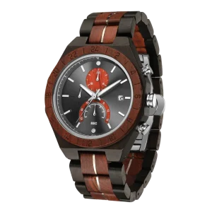 Wood Watch Handmade Chronograph Wood Watch Anniversary Gift for Him Groomsmen Boyfriend Dad Gift