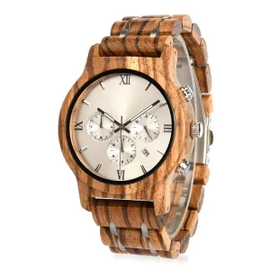 Wood Watch Handmade Chronograph Wood Wristwatch