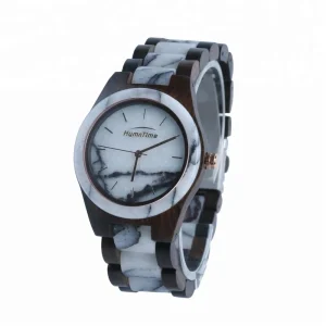Wood Watch With Marble Face Dial