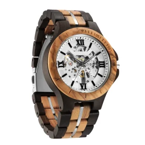 Wooden Casual Automatic Movement Men Wristwatch Mechanical Wood Watch