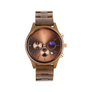 Wooden Luxury Chronograph Watches for Men Fashion Antique Design Pointer Dial Mineral Glass Custom Logo