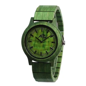 Wooden Watch Dyed Green Color High Quality Unique Special Fashion Watch for Men Women OEM