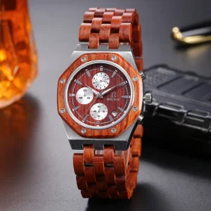 Wooden Watch Men Gshock with Chronograph Function Wooden Watches