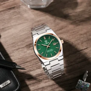 X1 Luxury Stainless Steel Band Quartz Wristwatch for Men Casual Business Luminous Pointers Analog Display