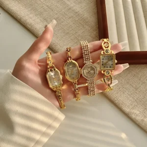 YL Women’s Light Luxury Gold Quartz Watch New Retro Cross Border Style Pointer Dial Display All Match Commuter Wristwatch