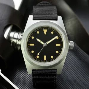 YN55 Men’s 38mm Vintage Automatic Mechanical Watch Nylon Strap C3 Luminous 20Bar Diver Feature Water Resistant 30mm Dial Pointer