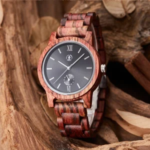 YS5545 BSTY Unisex Wooden Luxury Watch MIYOTA Quartz Movement Simple Design Pointer Display Compass Feature Personalized Mineral