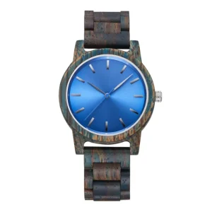YS5551B Classic Function Male Wristwatch, Wooden Watch, Alloy Wood, Chronograph, Luminous Hands, Day Night Date