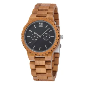 YS5551B Stylish Chronograph Military Casual Calendar Wooden Watch for Men and Women Replaceable Fashionable Wood Watches