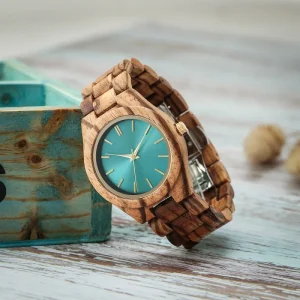 YS5563 Hand Painted Wooden Watch for Zebra Wood Art Unique Unisex Style Simple Quartz Movement Pointer Dial Wooden Watch