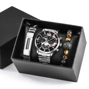 YuSa 331 Alloy Case Quartz Movement 40mm Glass Dial Antique Fashion Women’s Watch Bracelet Set 20mm Band Pointer 3pcs set