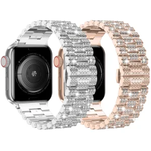 iWatch系列7 6 SE 40/44毫米41/45毫米金属时尚苹果表带8超49毫米女性钻石奢华表带