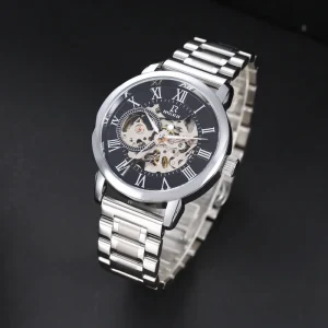 Casual Sport Chronograph Men’s Watches Stainless Steel Band Wristwatch Big Dial Luminous Pointers Quartz Watches