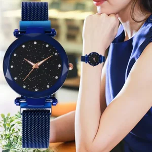 礼品星空女表 磁铁时尚玫瑰金女休闲石英手表